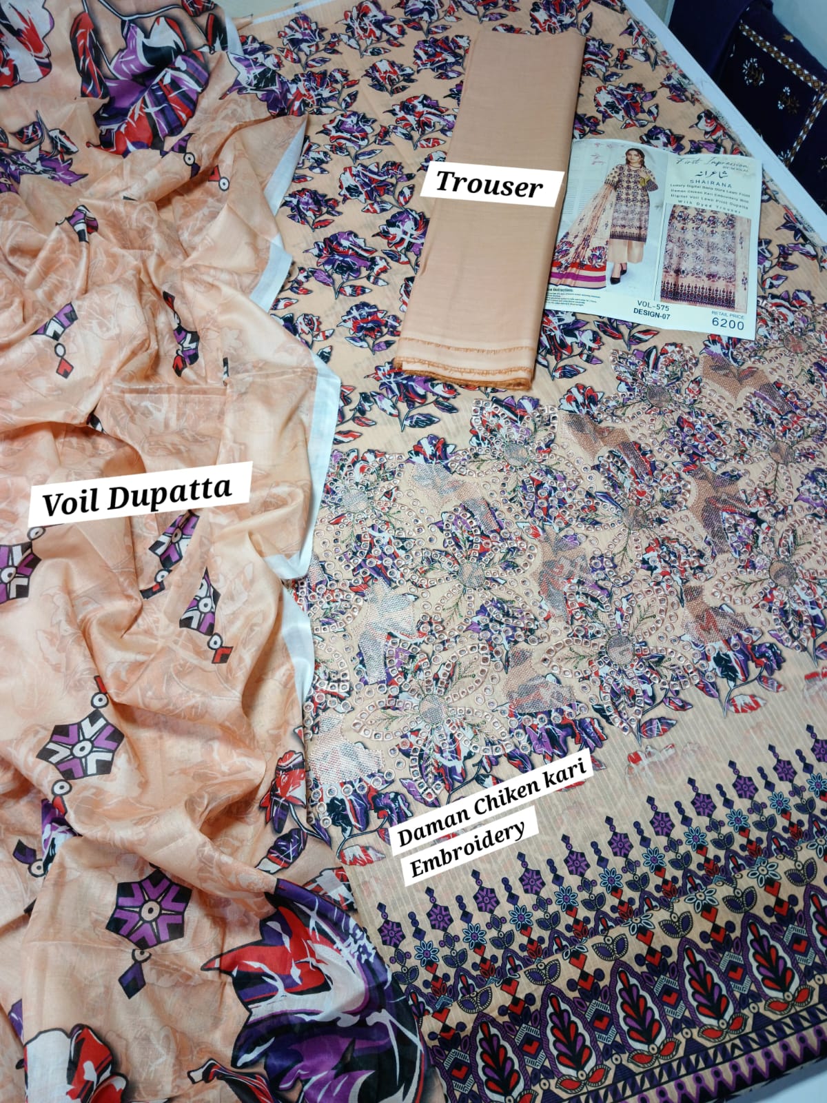 Luxury Digital Lawn Embroidered Suit 2026 | Vol-575 | Shade-01