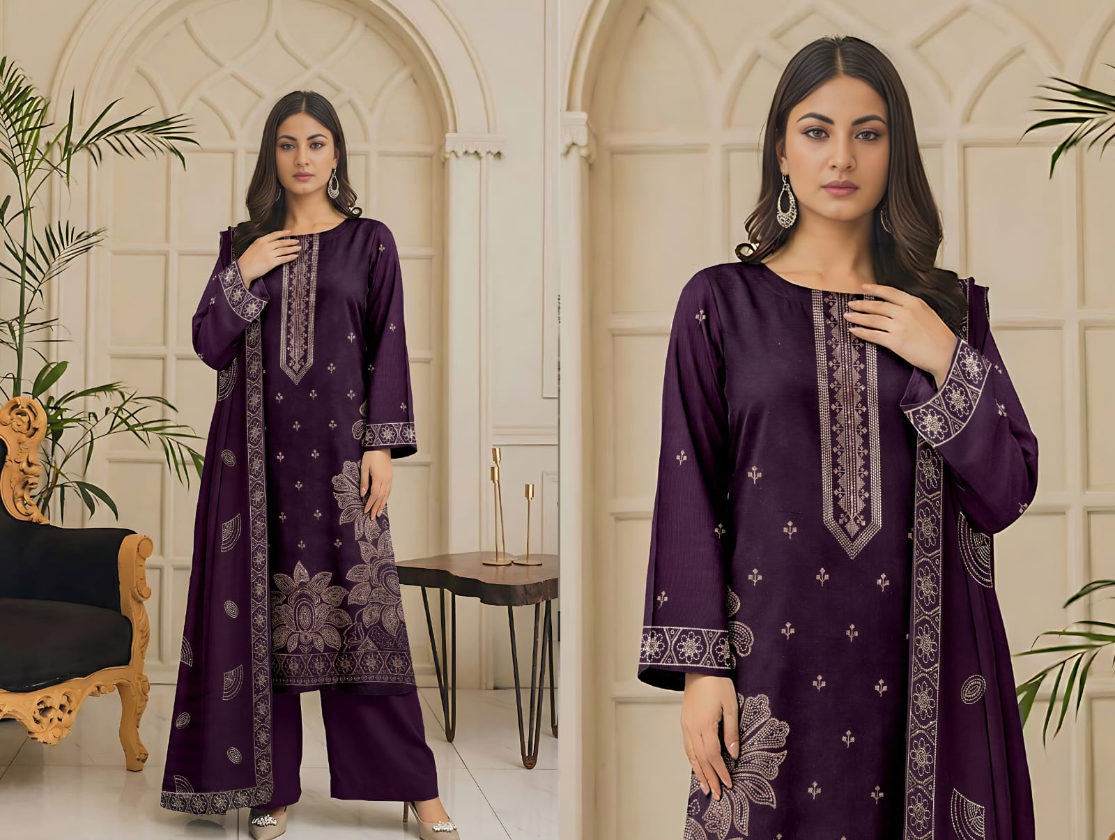 Luxury Lawn Bana Dora Embroidered Suit 2026 | Vol-216 | Shade A-06
