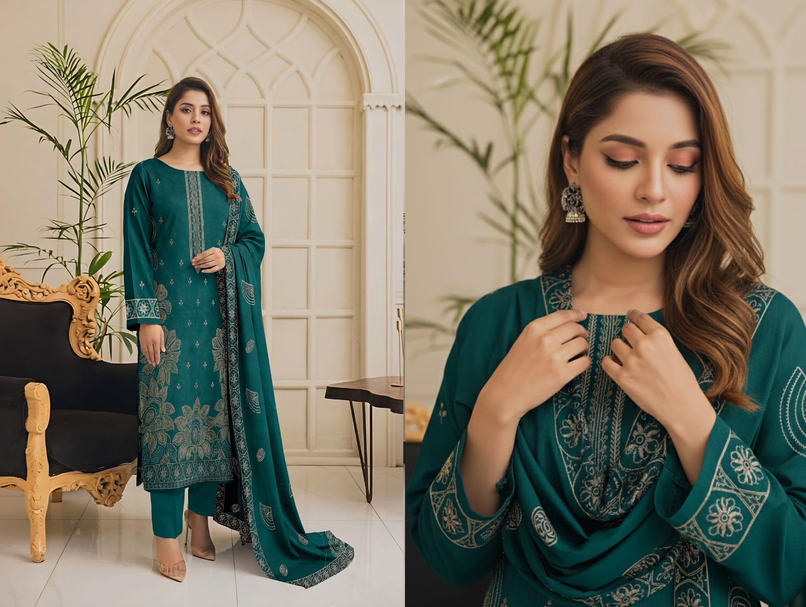 Luxury Lawn Bana Dora Embroidered Suit 2026 | Vol-216 | Shade A-04