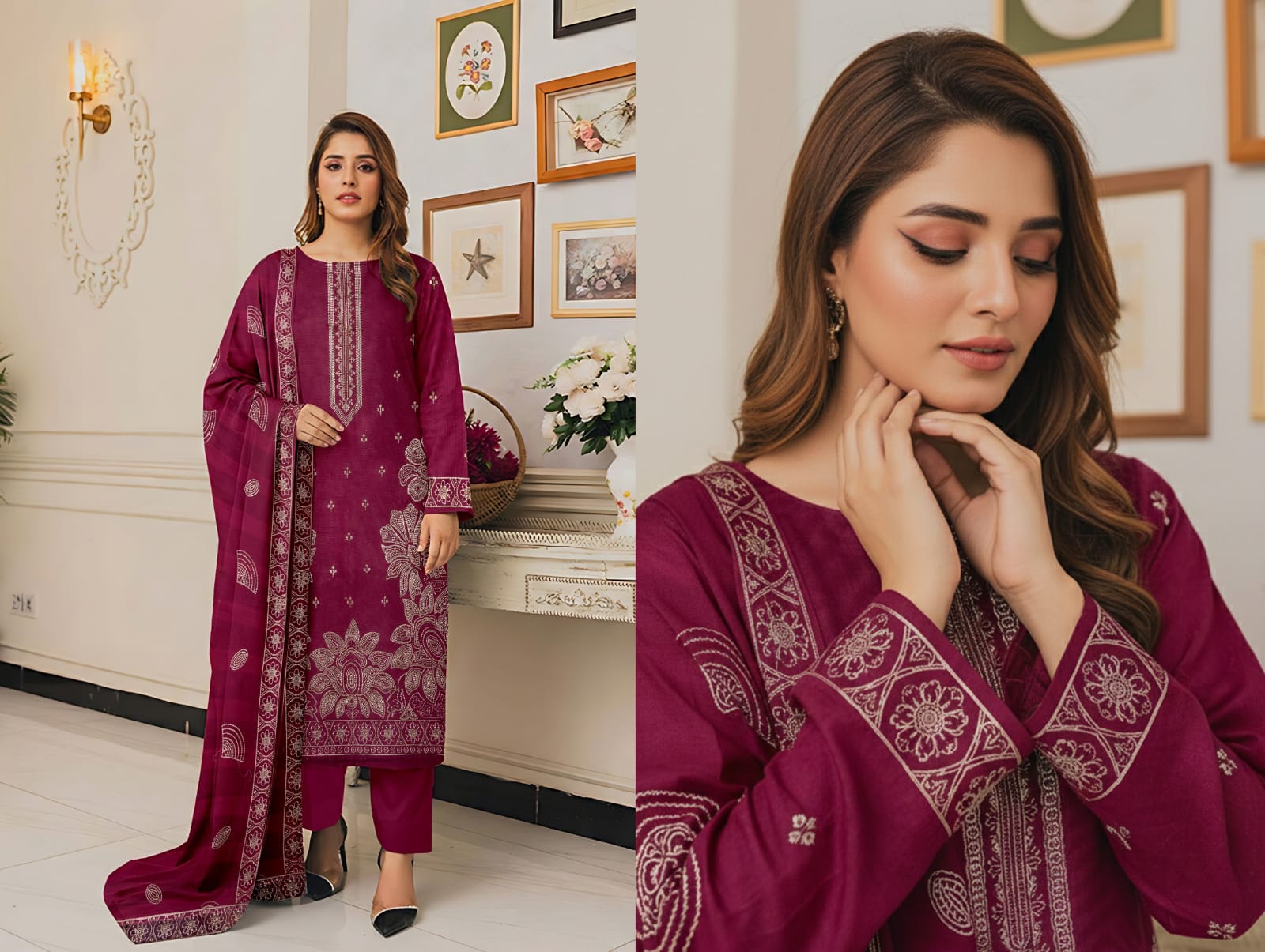 Luxury Lawn Bana Dora Embroidered Suit 2026 | Vol-216 | Shade A-03