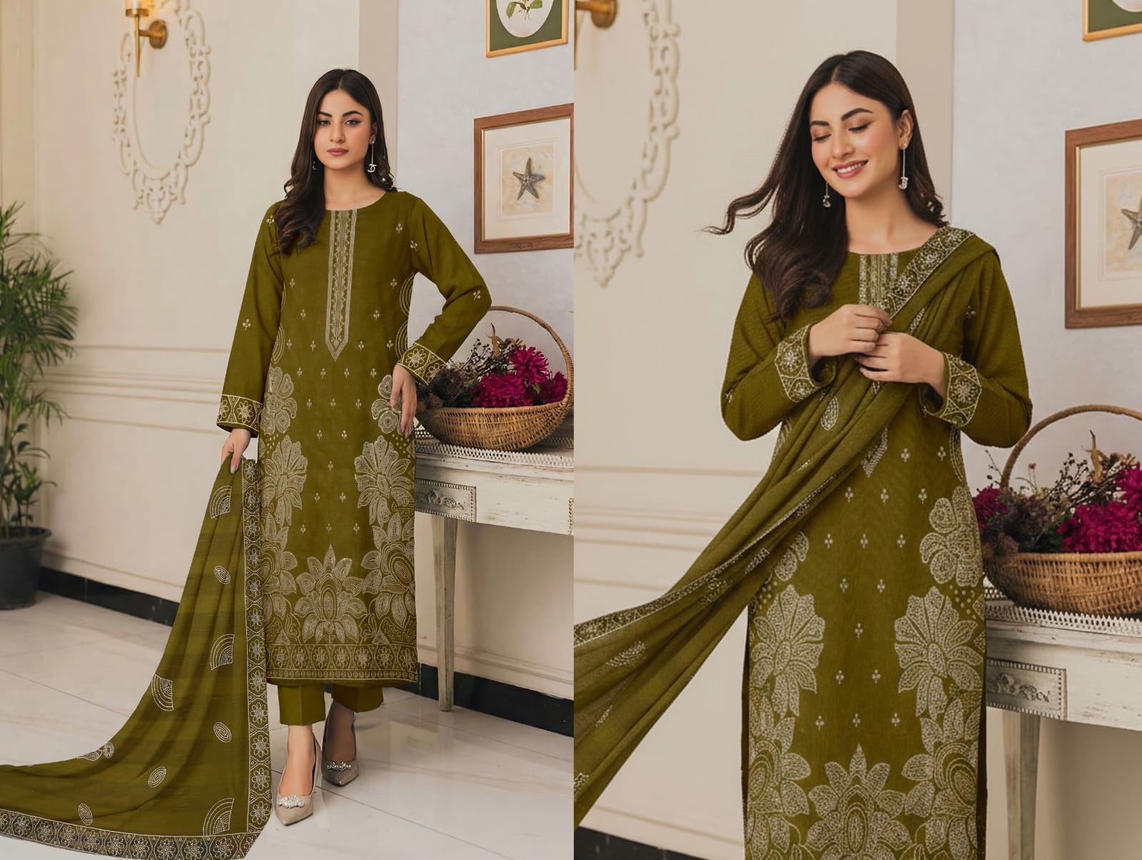 Luxury Lawn Bana Dora Embroidered Suit 2026 | Vol-216 | Shade A-01