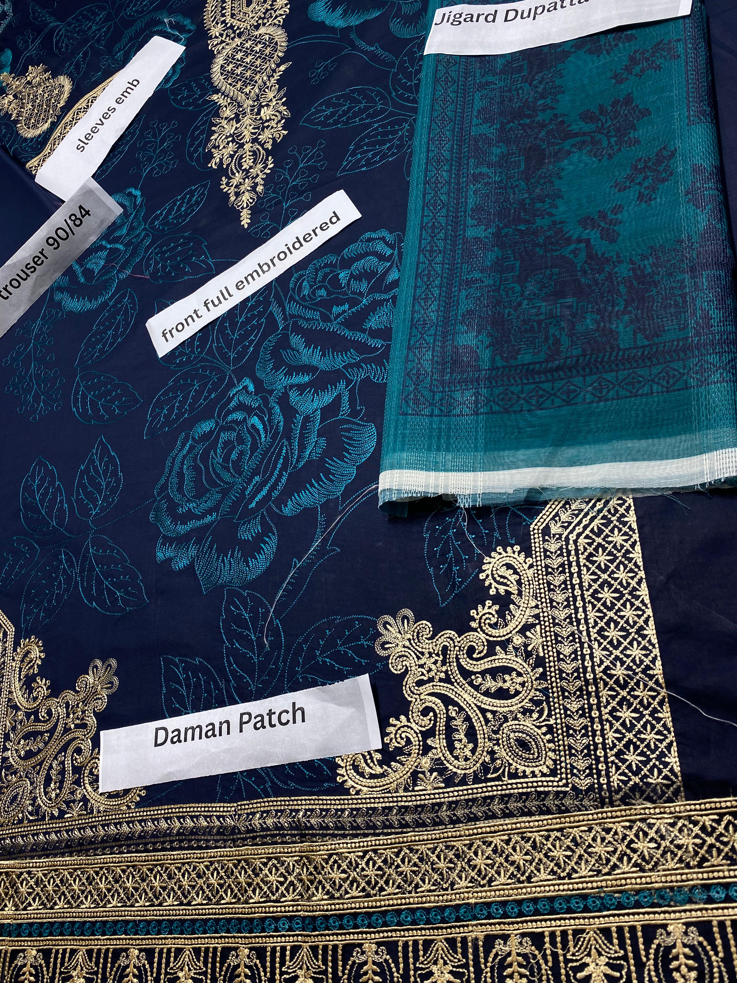 Lawn Chikan Kari Embroidered 3PC Suit – Full Embroidery & Chiffon Dupatta