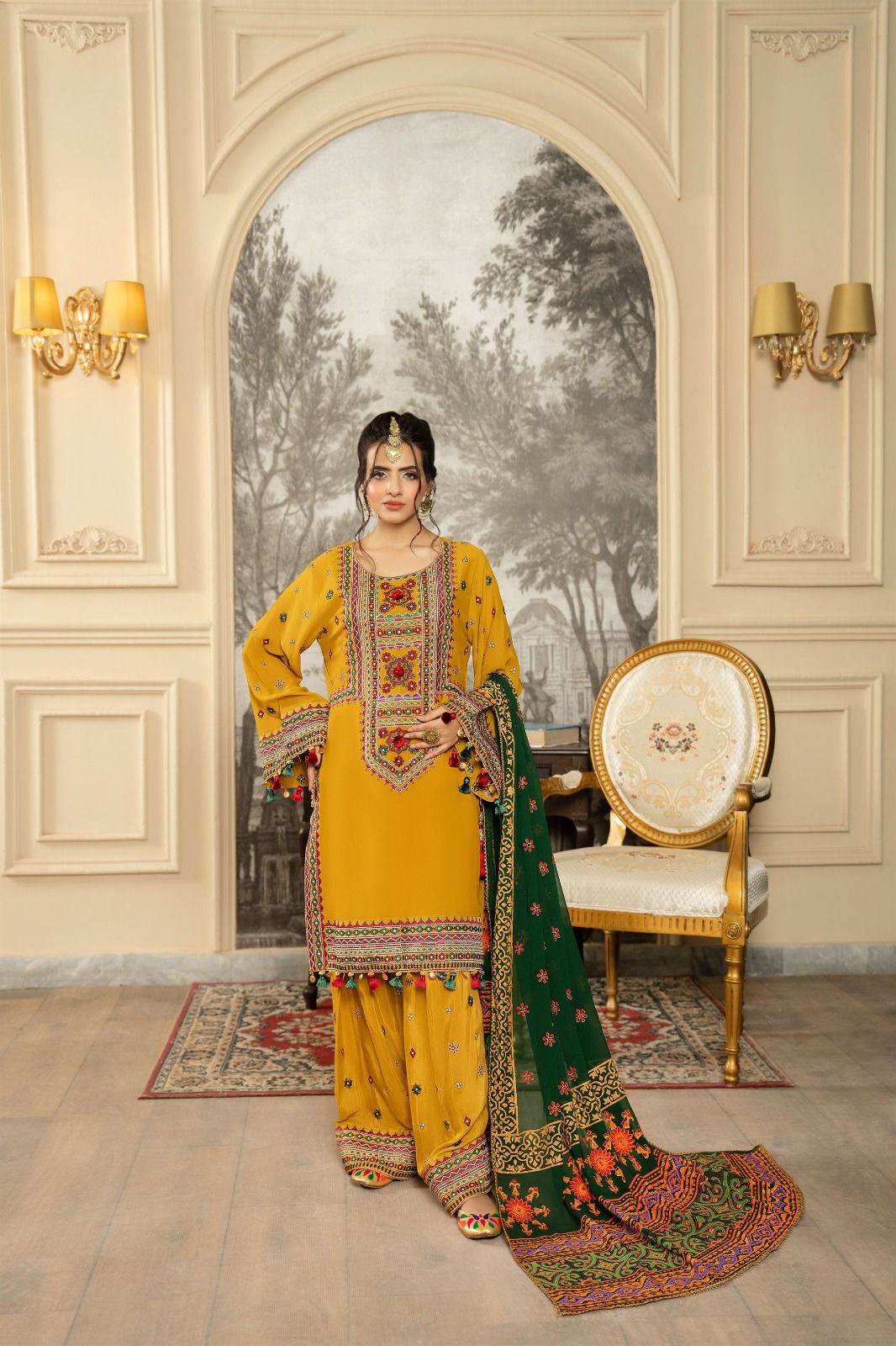 Lawn Embroidered 3PC Suit – Neck Embroidery & Jaggard Dupatta