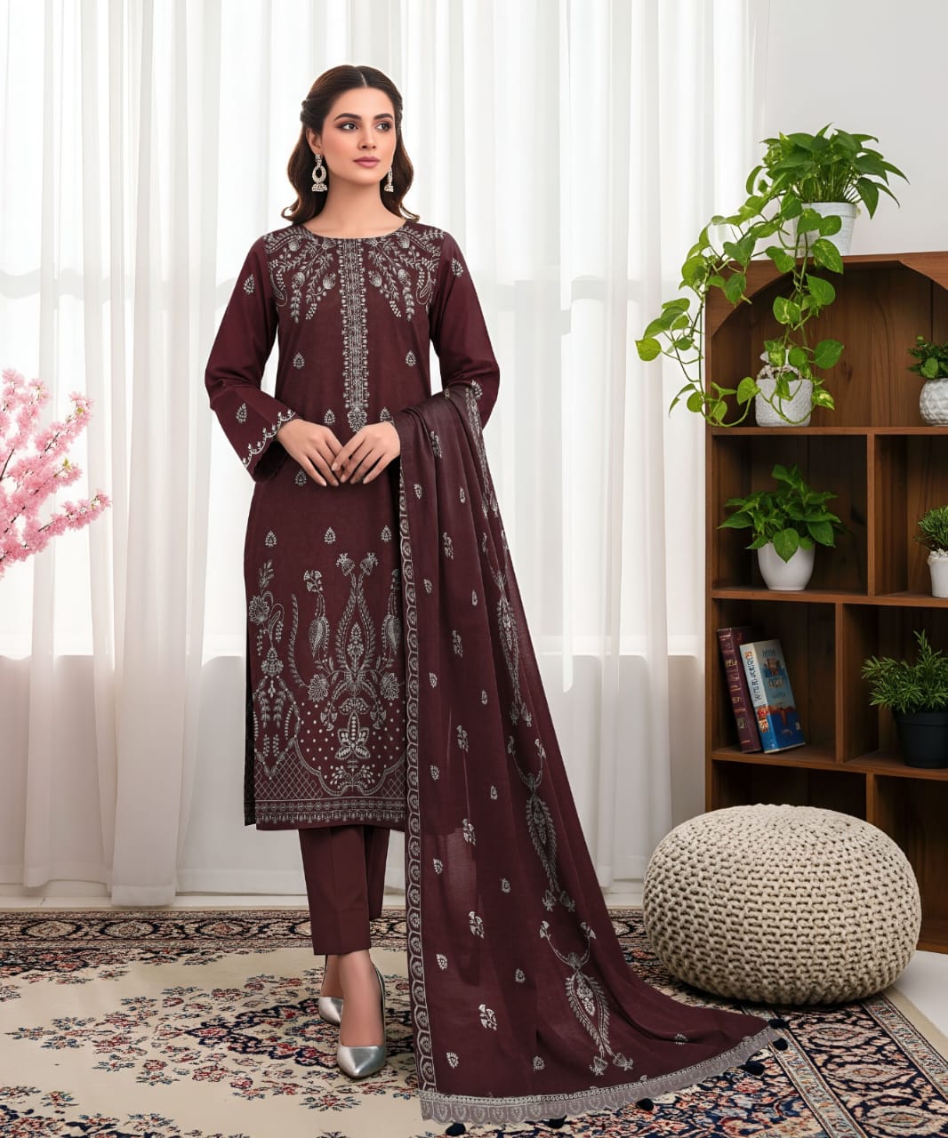 Luxury Lawn Bana Dora Embroidered Suit 2026 | Vol-211 | Shade A-01