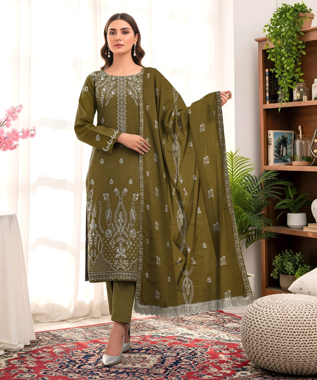 Luxury Lawn Bana Dora Embroidered Suit 2026 | Vol-211 | Shade A-03
